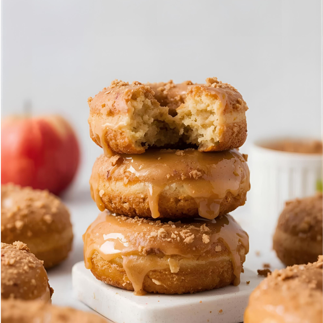 🍩 Apfel-Zimt-Donuts aus dem Ofen ohne Zucker – soft, saftig & herbstlich